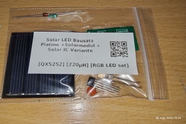 Solar LED Bausatz [QX5252] [220μΗ] [RGB LED set] + Solarmodul 40x40mm
