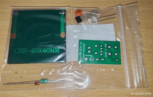 Solar LED Bausatz [QX5252] [220μΗ] [RGB LED set] + Solarmodul 40x40mm